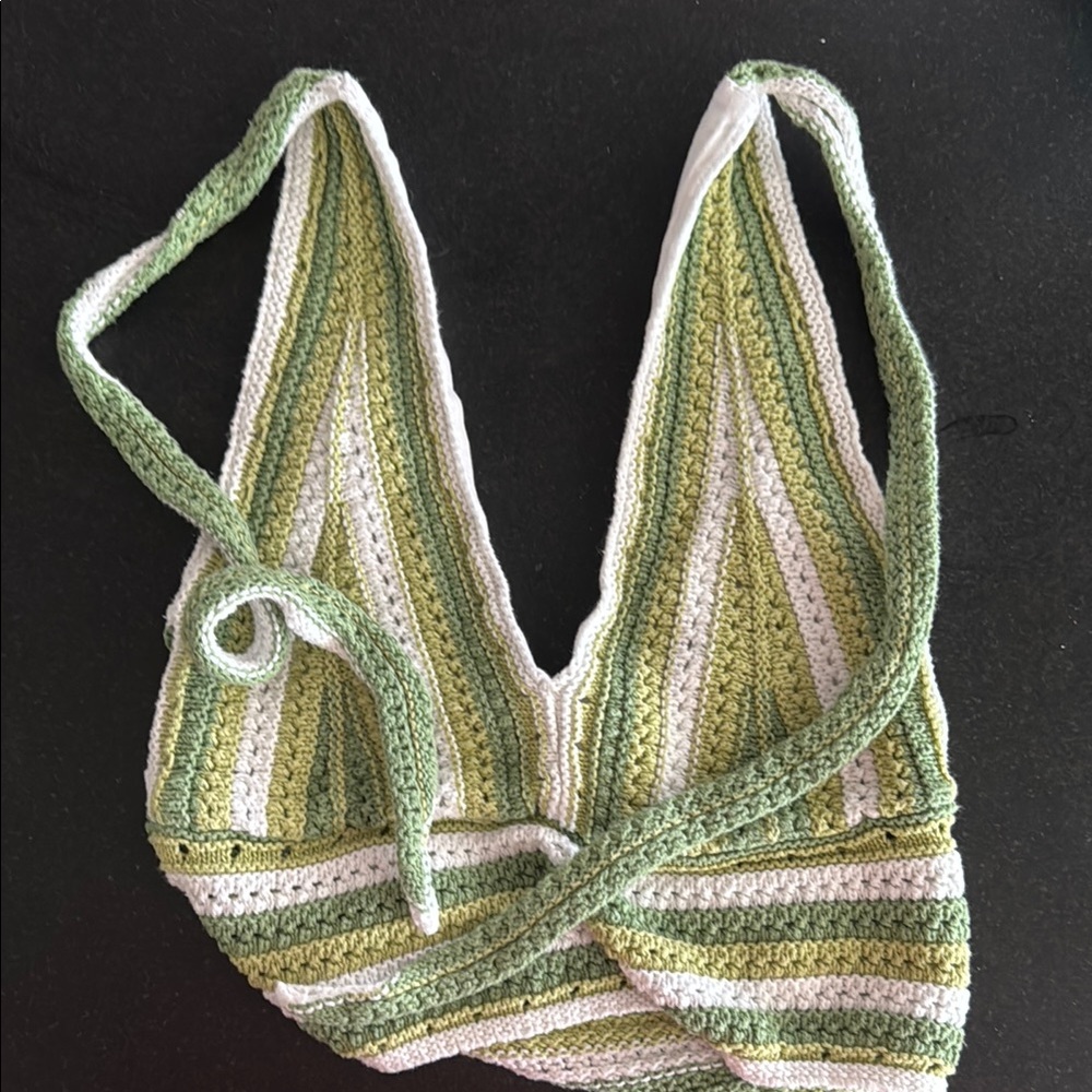 Hollister Green and White Knit Halter Top - Picture 6 of 6